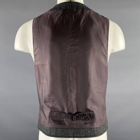 ARMANI EXCHANGE Gray Herringbone Wool Vest