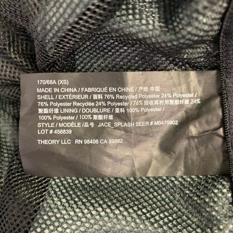 THEORY Size XS -Jace Splash-  Green Stripe Polyester Zip Pockets Swim Trunks