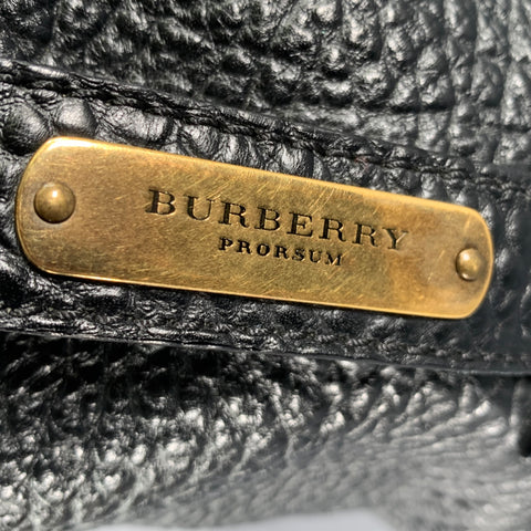 BURBERRY PRORSUM 2014 -St Ives-  Black Burgundy Color Block Leather Bag