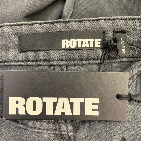 ROTATE Size 28 Dixie Charcoal Grey Twill Cotton Baggy Zip Fly Jeans