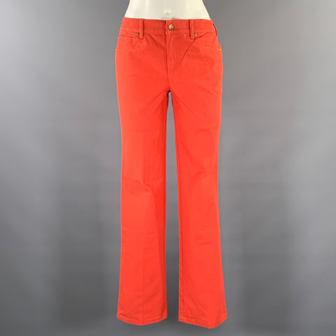 Pantalon décontracté ESCADA Taille 28 en mélange de coton corail