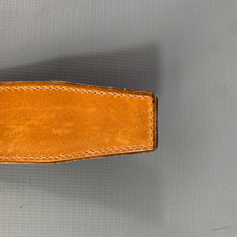 APRIL in PARIS Red Nubuck Crocodile Belt