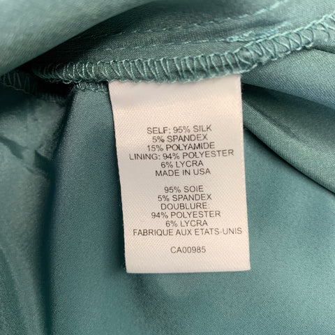 Blouse drapée à col en V NANETTE LEPORE en soie mélangée sarcelle taille 8