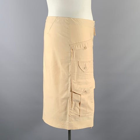 JEAN PAUL GAULTIER Size L Khaki Cotton Cargo Knee-Length Skirt