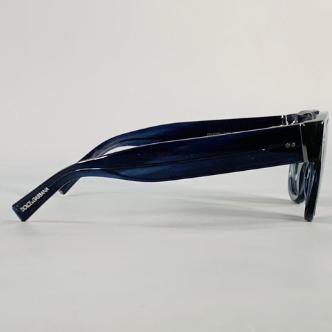DOLCE & GABBANA Navy Marbled Acetate Square Sunglasses
