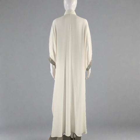 BRUNELLO CUCINELLI Size XS White Silver Silk Elastane Embellishment Dress Top