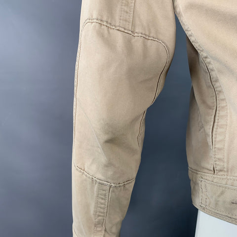 DSQUARED2 Size S Beige Twill Cotton Button Up Jacket