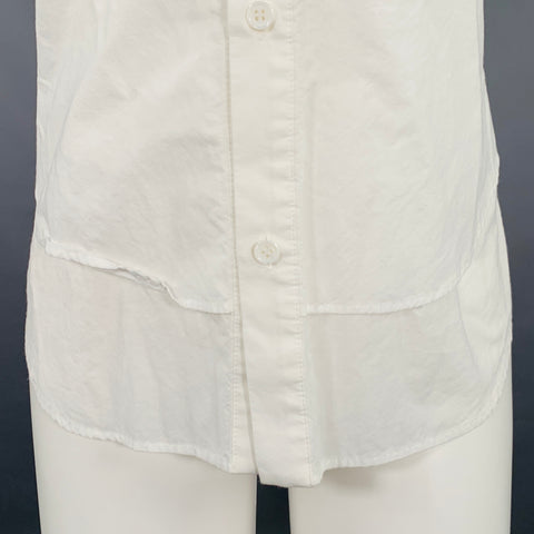 Y's by YOHJI YAMAMOTO Size M White Cotton Short Sleeve Casual Top