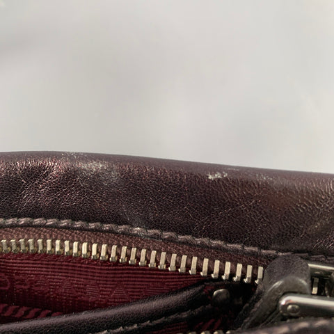 PRADA Purple Silver Bow Leather Cross Body Handbag