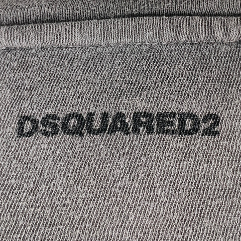 DSQUARED2 Size M WTF Bear Grey Black Cotton Short Sleeve T-shirt