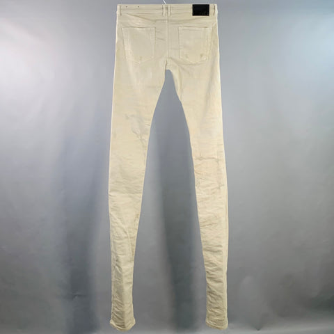 DIESEL BLACK GOLD Size 33 Grey Distressed Cotton Blend Stacked Jeans