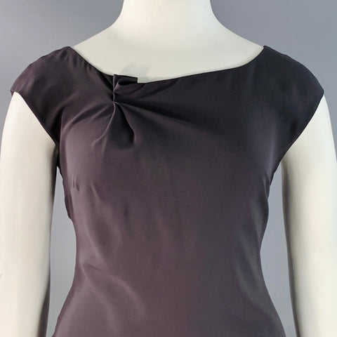 BRUNELLO CUCINELLI Size XL Grey Charcoal Silk Sleeveless Long Evening Gown