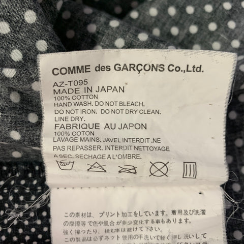 COMME des GARCONS Size M Black White Polka Dot Cotton Long Sleeve Shirt