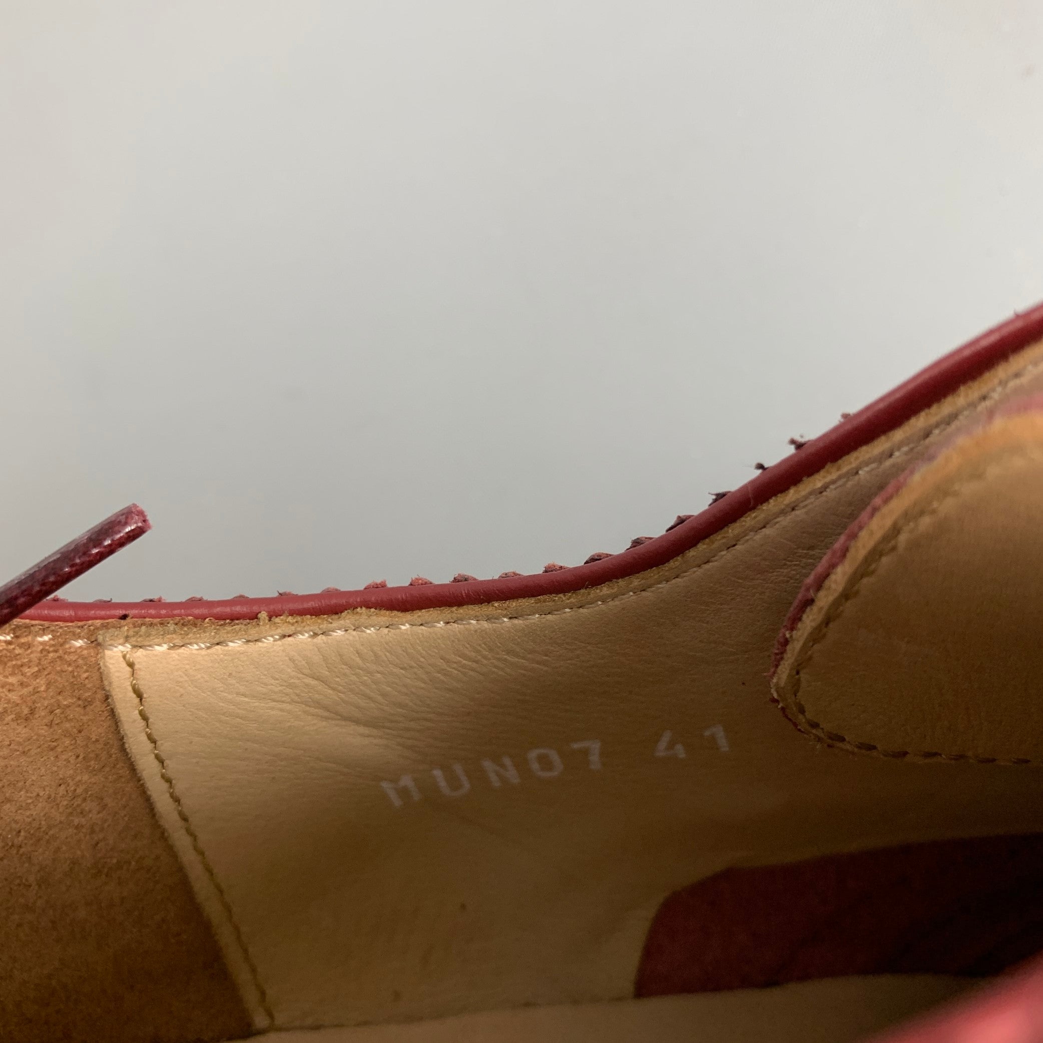 PAUL SMITH Size 8 Brick Perforated Leather Wingtip Lace Up Shoes