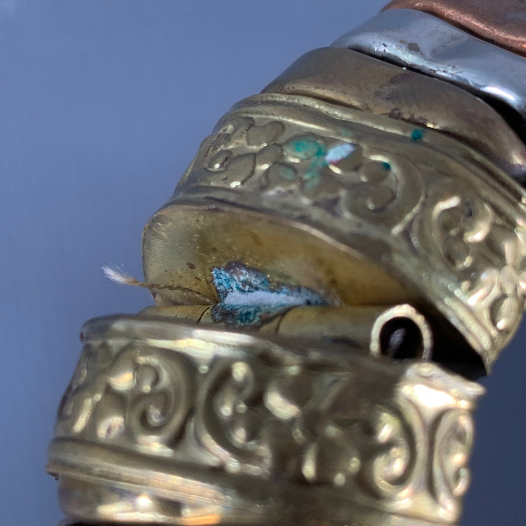 VINTAGE Gold Silver Metal Cuff Bracelet