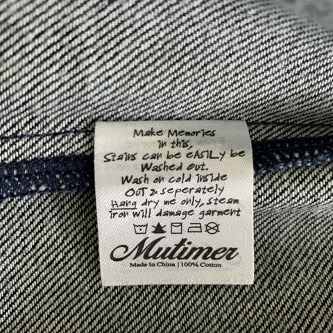 MUTIMER Size M Indigo Contrast Stitch Denim Trucker Jacket