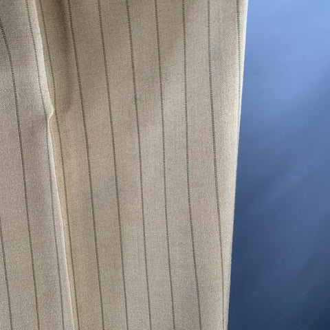 PRADA Size 32 Tan Brown Pinstripe Polyester Linen Button Fly Dress Pants