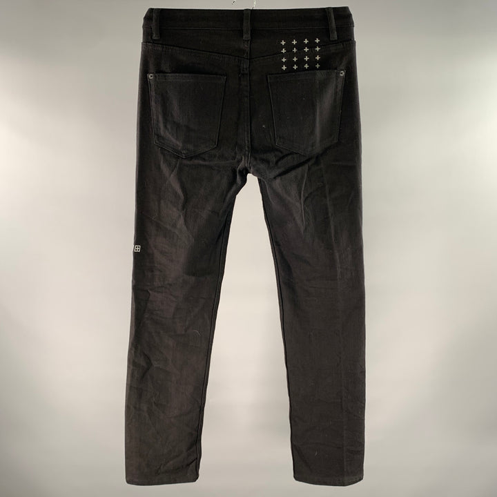 KSUBI Size 31 Black Cotton Slim Fit Pants