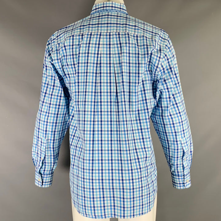 VINEYARD VINES Size M Blue White Checkered Cotton One pocket Long Sleeve Shirt
