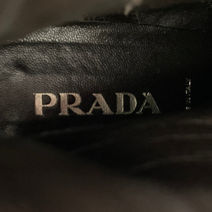 PRADA Size 7.5 Brown Suede Kitten Heel Boots