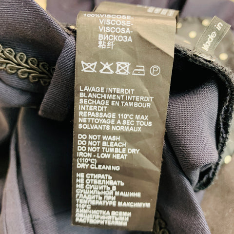 THE KOOPLES Taille 4 Pantalon habillé en laine mélangée noire marine à bordure contrastée