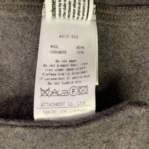ATTACHMENT Size M Khaki Wool Cashmere Single Breasted Unlined Jacket