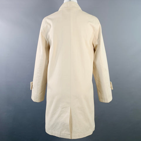 MAX MARA Size S Beige Cotton Twill Hidden Snaps Raincoat