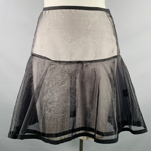 RALPH LAUREN Size 10 Black Nylon See Through Skirt
