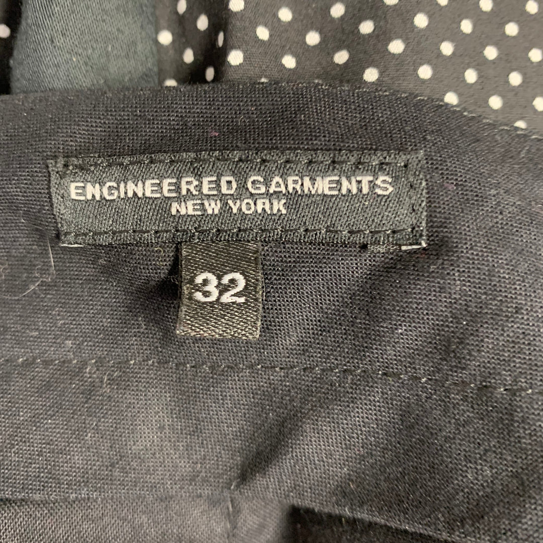 ENGINEERED GARMENTS Size 32 Black White Polka Dot Cotton Zip Fly Shorts