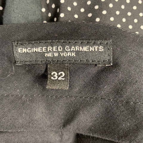 ENGINEERED GARMENTS Size 32 Black White Polka Dot Cotton Zip Fly Shorts