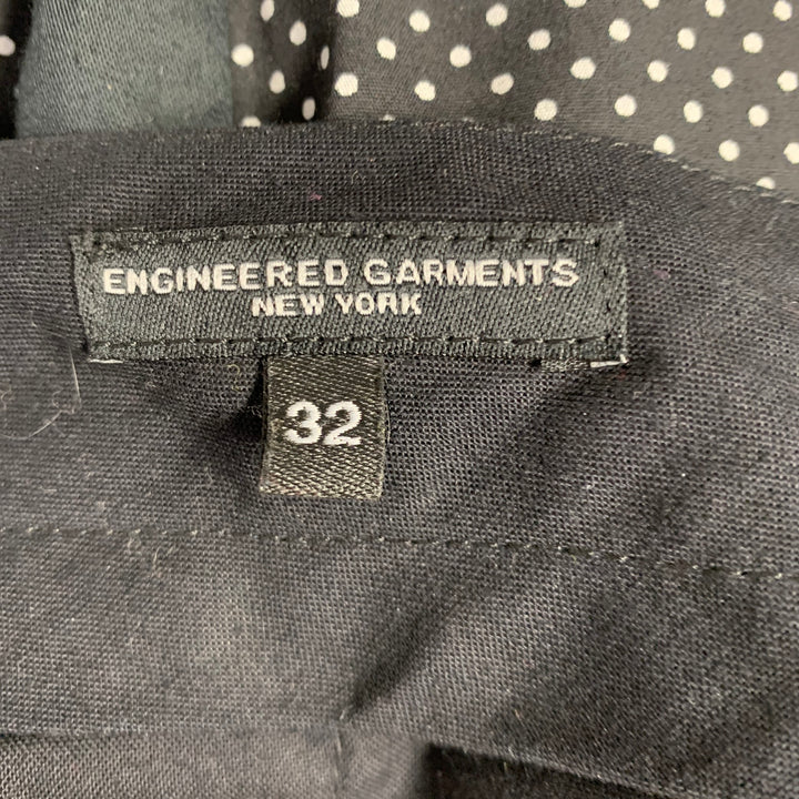 ENGINEERED GARMENTS Size 32 Black White Polka Dot Cotton Zip Fly Shorts