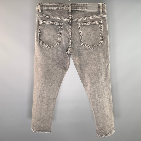 6397 Size 28 Grey Light Grey Cotton Blend Tapered Jeans