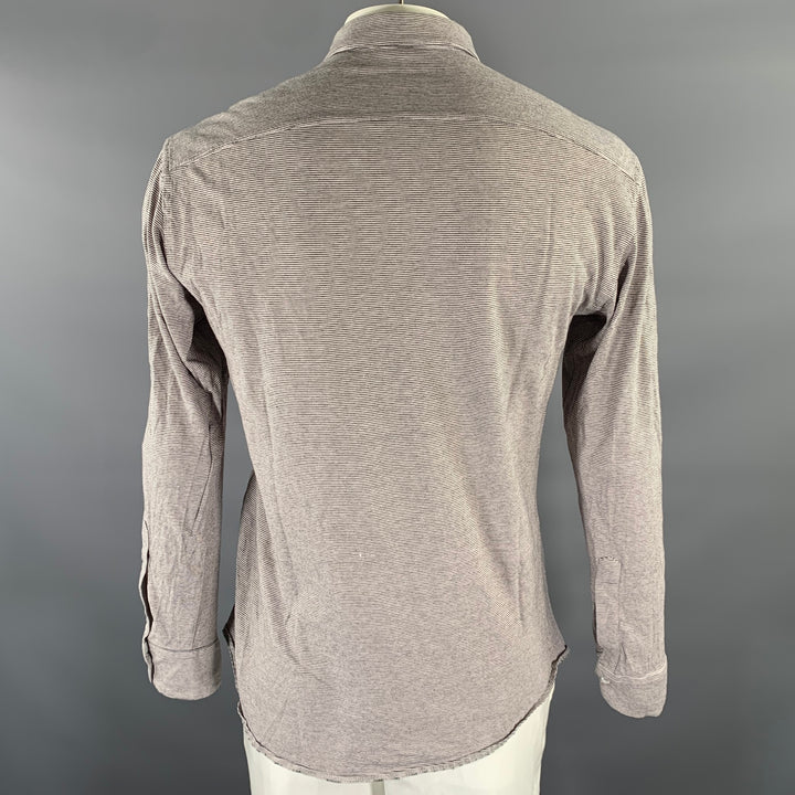 BARENA Size XL White Black Stripe Long Sleeve Knit Shirt