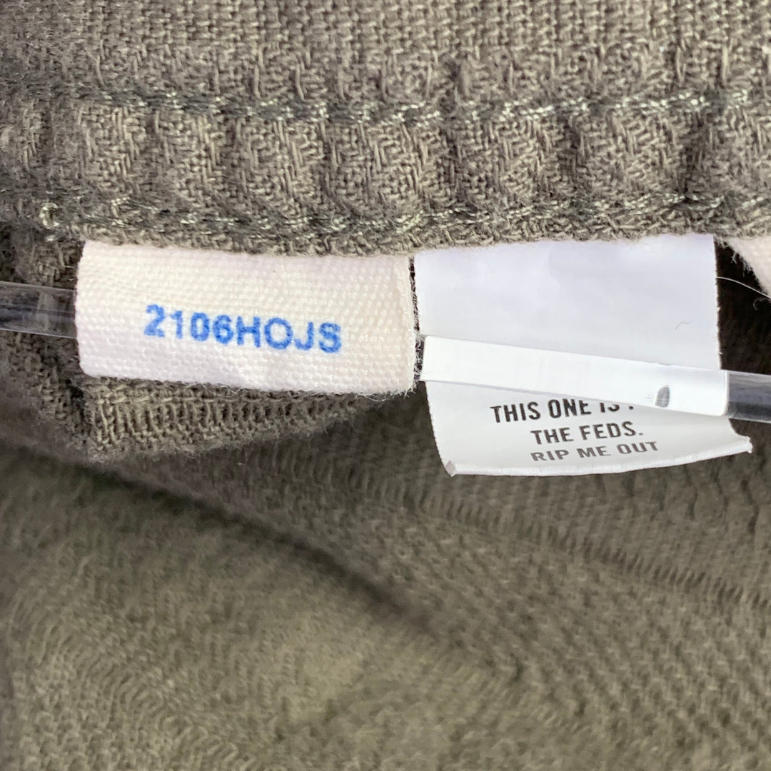 TAYLOR STITCH Size 40 Green Olive Stripe Organic Cotton Short Sleeve Shirt