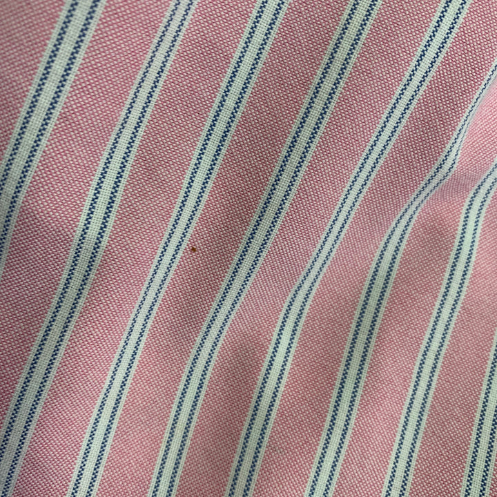 RALPH LAUREN Size XXL Pink White Stripe Cotton Button Down Long Sleeve Shirt