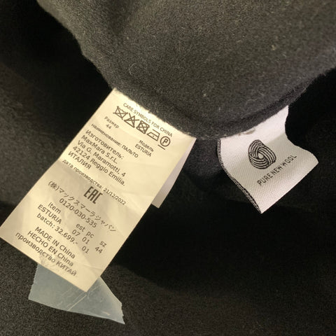 'S MAX MARA Size 8 Black Wool Raglan Sleeve Jacket