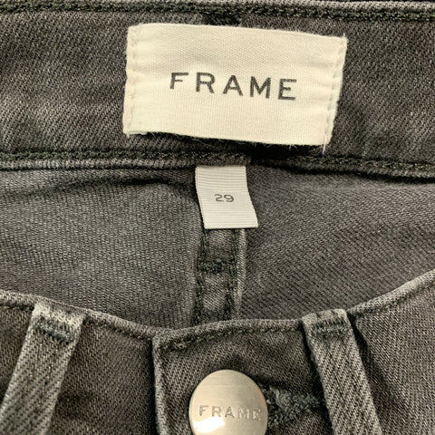 FRAME Size 29 Black Cotton Blend Skinny Jeans