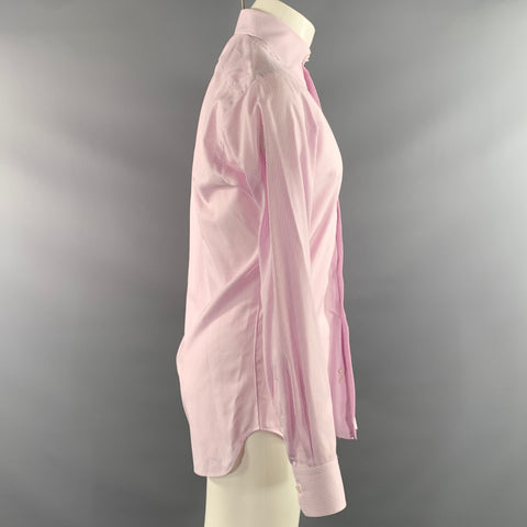 HAMILTON Size S Pink White Stripe Spread Collar Long Sleeve Shirt