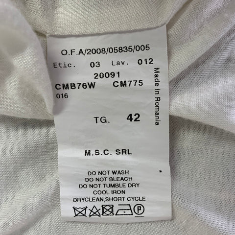 ARMANI COLLEZIONI Size 6 Grey White Polyester Blend Stripe Jacket