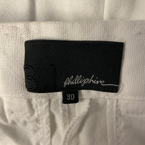 3.1 PHILLIP LIM Size 30 White Teal Ombre Cotton Casual Pants