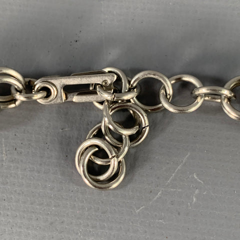 Collier VINTAGE en chaîne byzantine en métal argenté