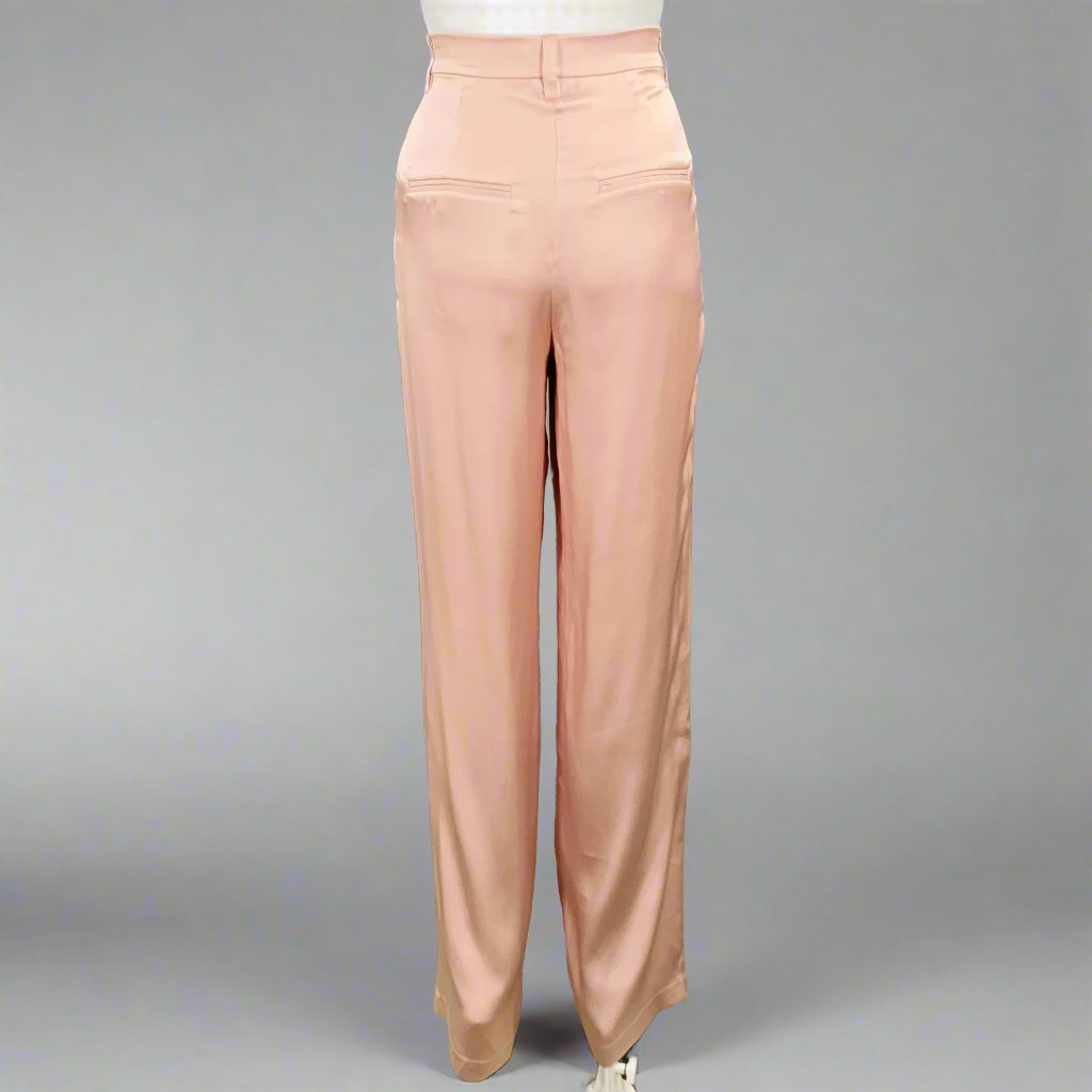 ANINE BING Size XS Pink Silk Peak Lapel Double Breasted Pantsuit