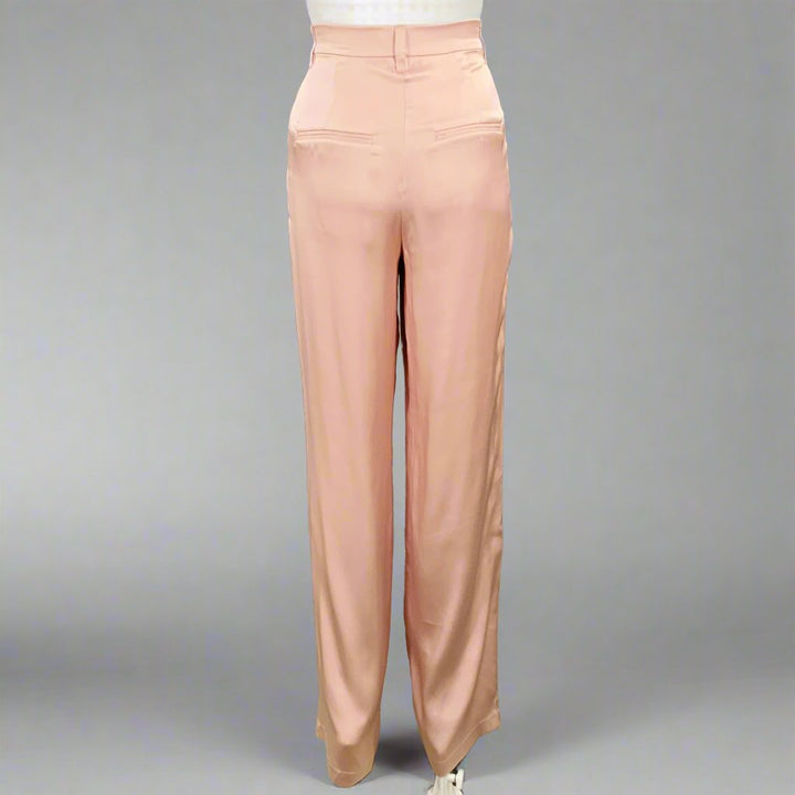 ANINE BING Size XS Pink Silk Peak Lapel Double Breasted Pantsuit