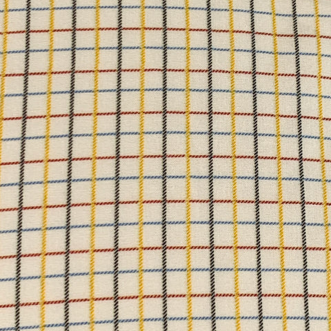 PRADA Size S White Multi Color Checkered Cotton Point Collar Long Sleeve Shirt