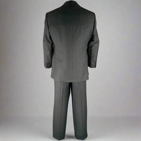 POLO by RALPH LAUREN Size 44 Black Charcoal Nailhead Virgin Wool 3 Piece Suit