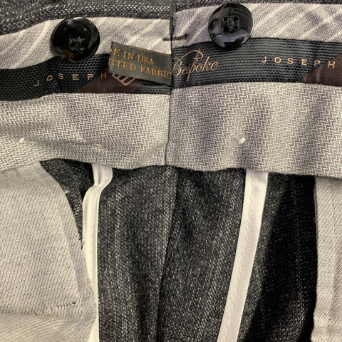 JOSEPH ABBOUD Size 40 Grey Cream Stripe Wool Suit