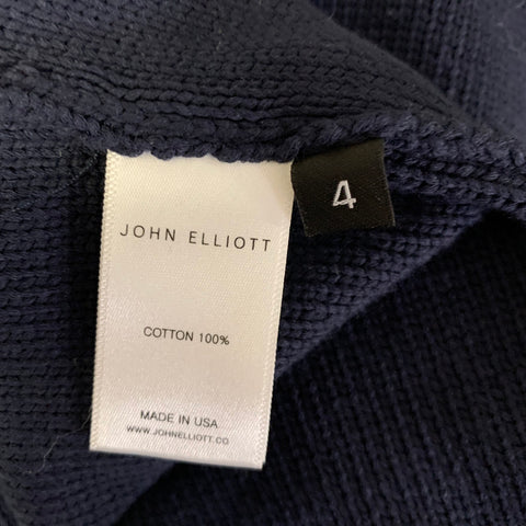 JOHN ELLIOTT Size XL Navy Knit Cotton Cape Cardigan