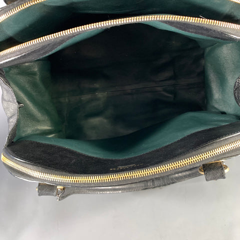 MARC JACOBS Black Brown Leather Satchel top Handles Handbag