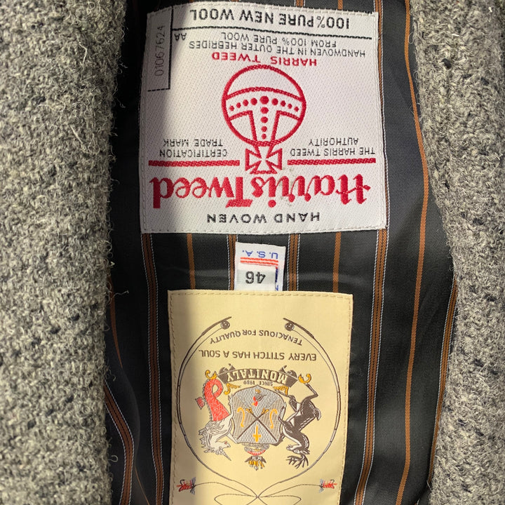 MONITALY Size XXL Grey Black Stripe Virgin Wool Notch Lapel Vest