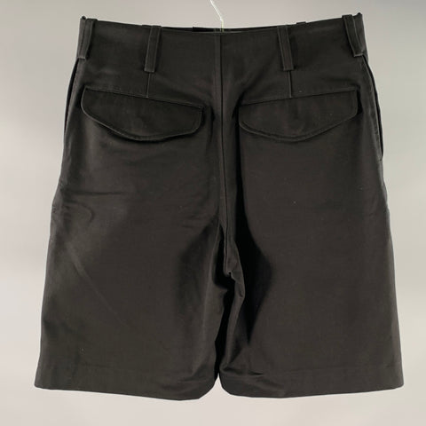 SIMONE ROCHA Size M Black Cotton Twill Zip Shorts